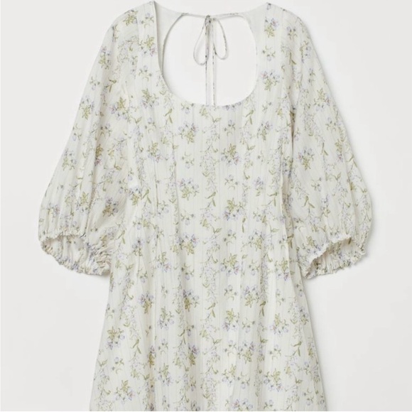Brock Collection x H&M Collab Mini Bubble Hem Dress in White Floral Size XS NWT - Picture 5 of 10
